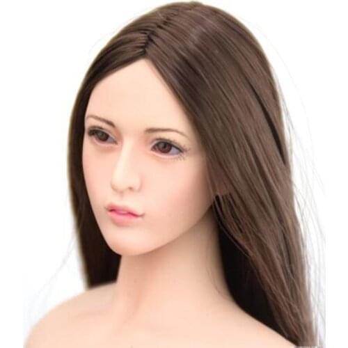 1/6 Scale Loli Female Head Sculpt Movable Eyes for Female Pale Color Slender hairstyle Action Figure Doll