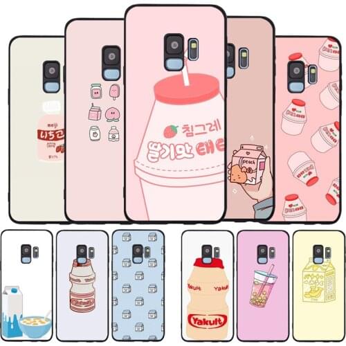 Japanese Milk food Soft Case For Samsung S20 S10 S9 S8 S7 S6 EDGE Plus Lite For Note 8 9 10 Cover A7 A8 A9 black Cases