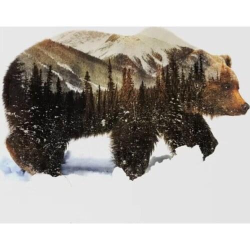 DIY Digital Painting By Numbers snow bear oil painting mural Kits Coloring Wall Art Picture Gift frameless
