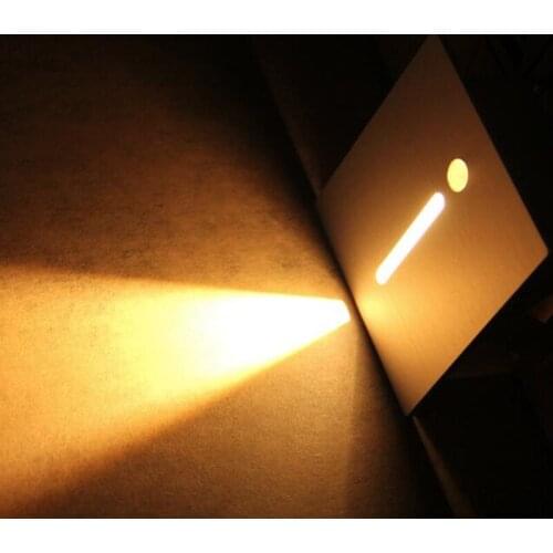 Wall Light Recessed Stair Light LED 3W PIR Indoor Decoration Steps Ladder Wall Lamp Stairway Corridor Night Light Aluminum