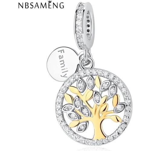 Newest Authentic 925 Sterling Silver Bead Family Heritage Dangle Pendant Charm Fit Original Bracelet Jewelry Gifts