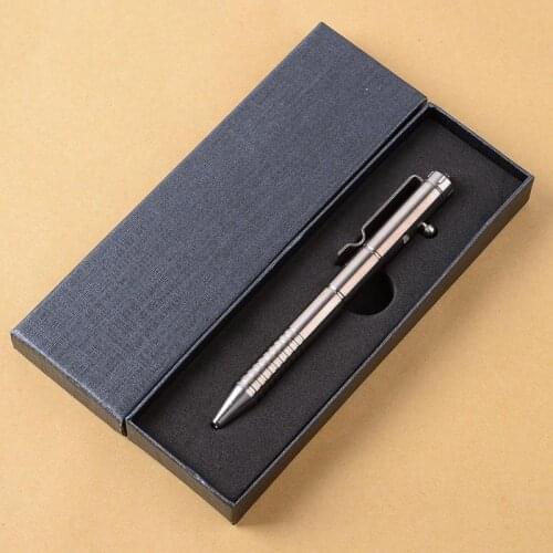 Solid Titanium Alloy Gel Ink Pen Vintage Bolt Action Writing Tool Stationeries Drop Shipping