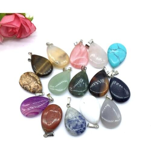 Wholesale Natural Stone Bead Pendant Charms For DIY Jewelry Craft Making Round Coin Star Drop Moon Beads Supplies