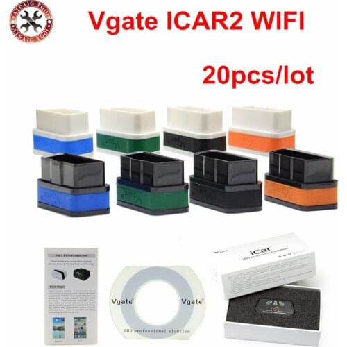 20pcs/lot Original Vgate Wifi iCar 2 OBDII ELM327 iCar2 wifi vgate OBD diagnostic interface for IOS iPhone iPad Android