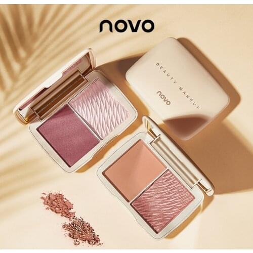 Novo Highlighter Eye Shadow Palette Two-tone Repair Palette Nose Shadow Contour Brighten Skin Tone Pearlescent Powder Makeeup