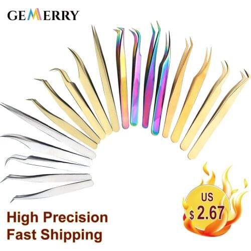 Eyelashes Tweezers Stainless Steel Accurate Tweezers Grafting Eyelash Extension Tools High Precision Anti-static Tweezers
