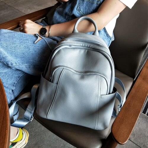 2021 New Fashion Large Capacity Backpack Women Leisure Travel Backpack High Quality Youth Leather Backpacks