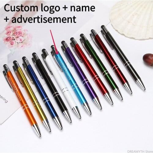 Touch screen ballpoint pen Custom logo advertising pen Wedding gift Opening gift Metal pen ballpoint pen + gift packaging