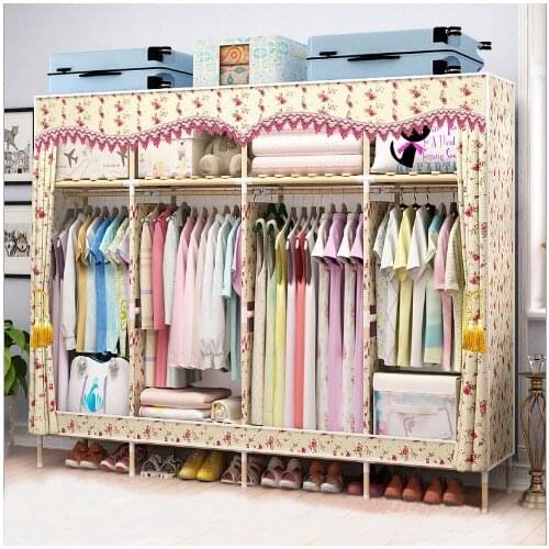 Solid wood wardrobe easy assembled wardrobe length 205 cm