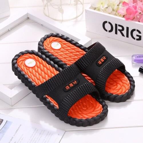 Summer cool slippers summer tide home home family indoor couplebath non-slip bathroom slippers men lightweight wear-resistant