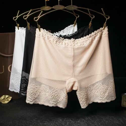 Yasemeen Bamboo Fiber Lace Short Pants Seamless Breathable Lady Safety Pants Invisible Underwear for Women Underwear Panties