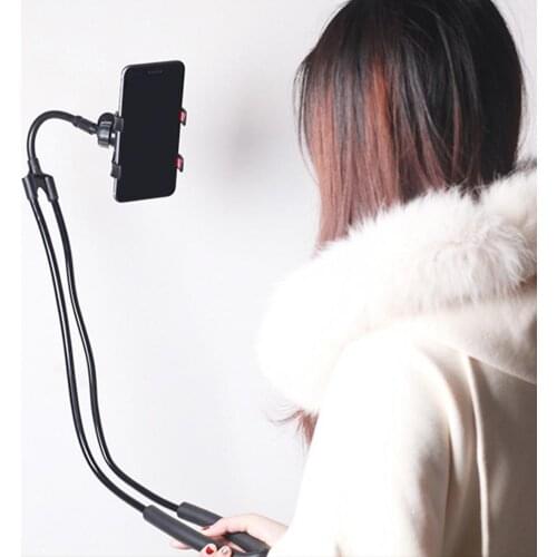 Universal 360-Degree Rotating Neck-Mounted Mobile Phone Holder Bracket Stand