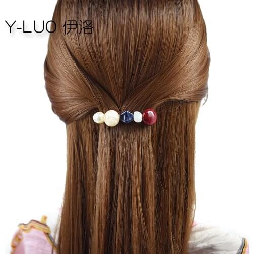 Fashion women headwear cute hair clips for girls small hair barrettes beads vintage hair accessories for women