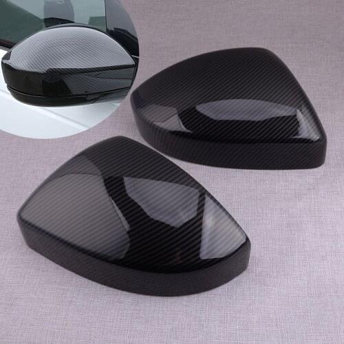 1 Pair Carbon Fiber Texture Car Wing Rear View Mirror Trim Cover Cap Bezel Frame fit for Range Rover Velar 2017 2018