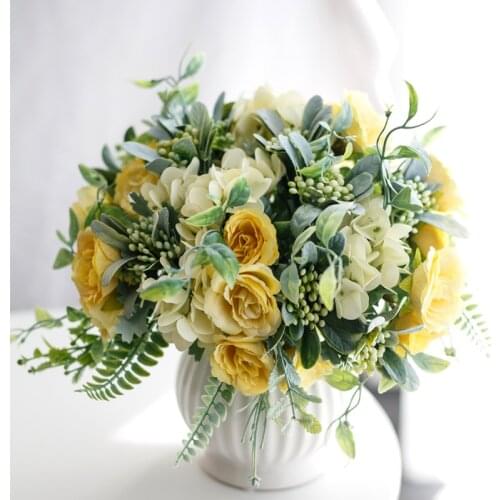 1pc Artificial Flowers Silk Bouquet Peony Rose Wedding Decoration Home DIY Decor Fake Flower