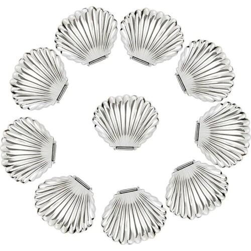 10 Pcs Creative Sliver Shell Shaped Jewelry Box Candy Boxes Home Decor Ornaments Crafts