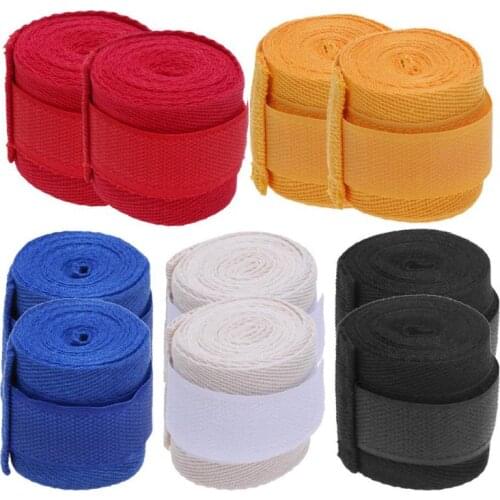 2pcs 2.5m Sports Strap Cotton Kick Boxing Bandage Sanda Taekwondo MMA Wrist Hand Gloves Wraps Straps Equipment