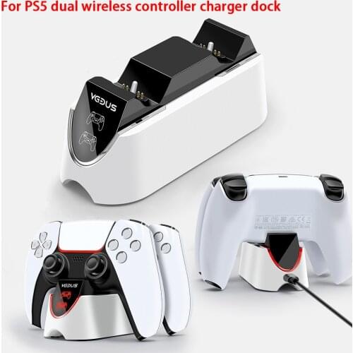 2021 Newest For PS5 Console Wireless Controller Dual Charger DualSense Charging Cradle Dock Station For PS5 gamepad with LED