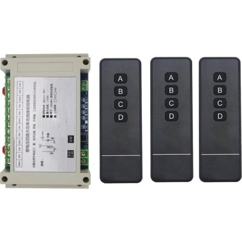 3 * transmitter 12V 24V 36V 48V 4CH 30A long distance RF Wireless Remote Control Switch Learning Code Momentary Toggle Latched