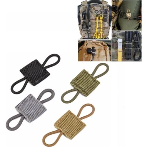 4pcs Tactical Molle Elastic Molle Ribbon Buckle Hunting Binding Retainer For Ptt Antenna Stick Pipe Elastic Rope Webbing Buckle