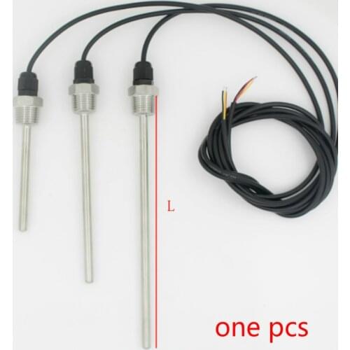DS18B20 Digital Temperature Sensor G1/2" Thread DIA=7mm Line 1m -5m PVC 3-core Wire SUS304 Stainless Steel Shell pipe L30-500mm