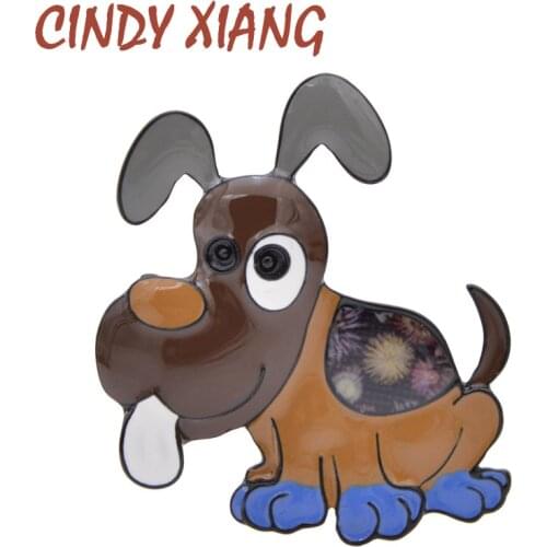 CINDY XIANG Enamel Dog Brooch Cute Animal Design Carton Fashion Pins Winter Coat Jewelry High Quality Kids Accessories Good Gift