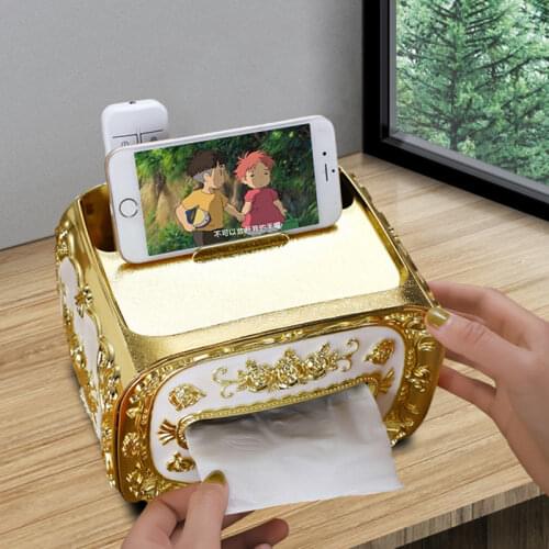 ZJH04 European Tissue Box Luxury Acrylic Napkin Paper Organizer Retangle Tissue Boxes Paper Rack for Home KTV Hotel towel tool