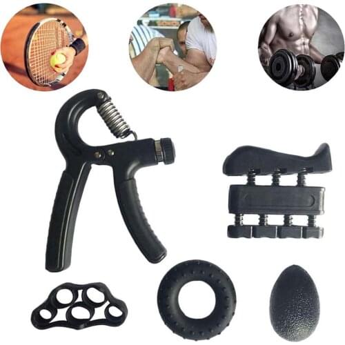 HOT 5Pcs Fitness Adjustable Hand Grip Finger Forearm Strength Muscle Exercise Band Finger Heavy Exerciser Strength for Muscle