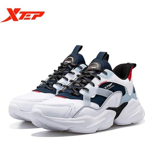 Xtep Mens Shoes Casual Shoes Fashion Non-Slip Wear-Resistant Sports Shoes Breathable Comfortable Sports Shoes 879119320027