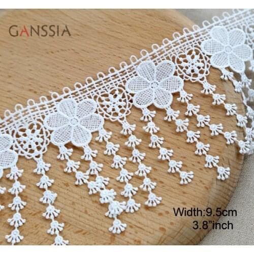 1Yard Polyester silk Lace，Width: 9.5cm，Lolita Lace Fabric，Water-soluble Tassel Lace，Wedding Dress Decoration(SS-2107)