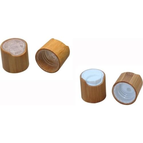 10/100pcs 20/410 24/410 bamboo white/clear press pump cover essence liquid chiaki cap cosmetic packaging bottle screw disc lid