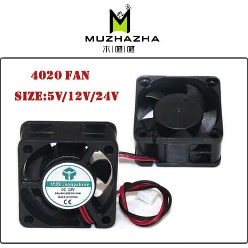 4020 5V 12V 24V DC Computer CPU Cooler Mini Cooling Fan 40MM 40x40x20mm Small Exhaust Fan for 3D Printer 2pin 40x40x20mm