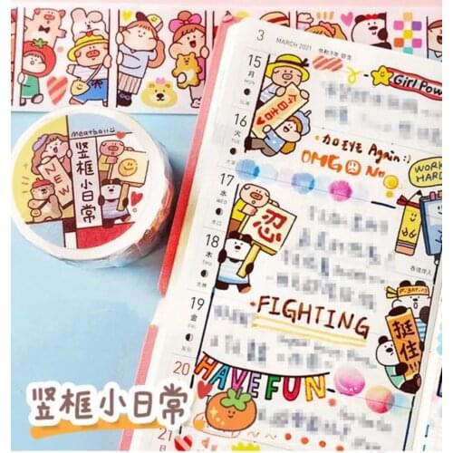 Lovely Cartoon Girl Summer Collection Washi Tape Bullet Journal DIY Scrapbooking Label Sticker