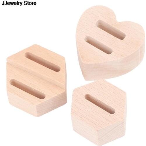 Reusable Rustic Natural Wood Ring Holder, Hexagon Small Ring Bearer, Desktop Vintage Elegant Display Stand Jewelry Accessories