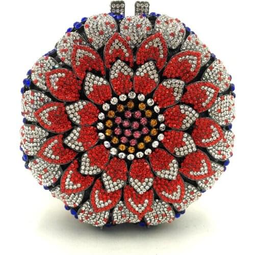 Fashion White/Red Crystal Evening Party Clutch Handbag XIYUAN 2019 Blue/Pink/Yellow Rhinestone Women Banquet Clutches Purses
