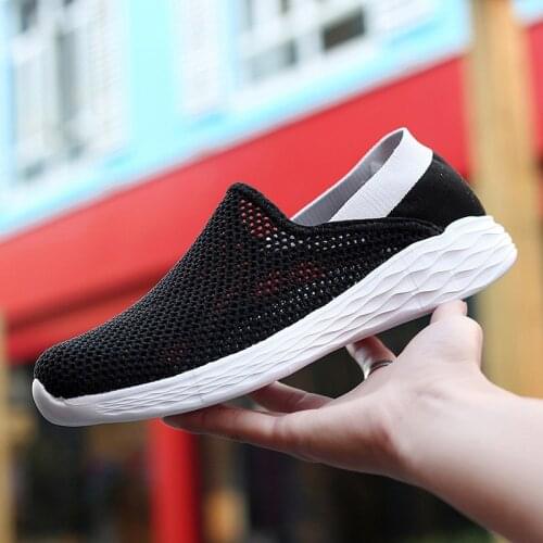 Mesh Sneakers Men Shoes Flats Casual Loafers Summer Breathable Walking Shoes Men Tenis Lightweight Zapatos De Hombre Big Size 47