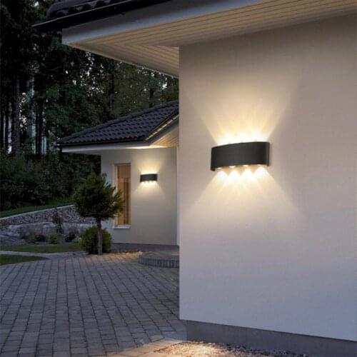 4/6/8W LED Wall Lamp Aluminum IP65 Waterproof Outdoor/indoor Up Down Stair Corridor Wall Light White Warm Lighting Home Decor