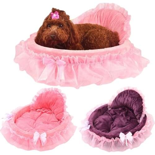 New Luxury Lace Pet Bed To Improve Sleep Comfortable Pet Princess Cat Kitty Sofa Warm Dog Mattress Beautiful Circular Pet Bed