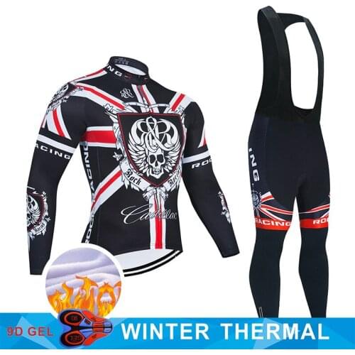 2022 New i2022 Rock Racing Winter Cycling Clothing 9D Set MTB The UK Bike Jersey Thermal Fleece Bicycle Clothes Mens Long Cyclin