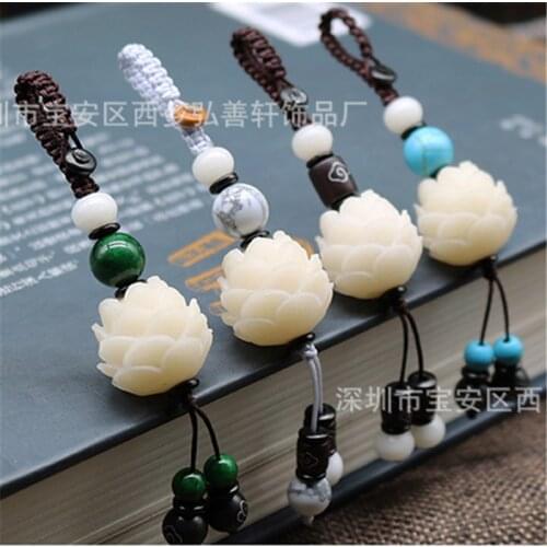 New Buddhist Keychain Carved Bodhi Lotus Flower Keyring Spiritualist Car Key Ring Gift For Friend MEN WOMEN fashion llaveros