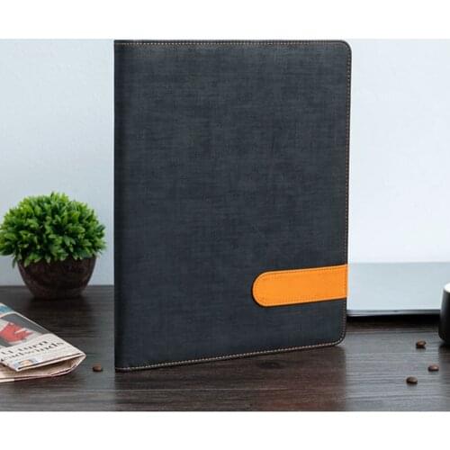 Business Contract Stitch Leather Black Padfolio Portfolio Folder for Men & Women,Resume Document Organizer A4