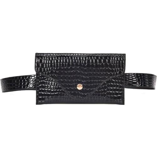 Waist Bag Women Pu Leather Fanny Pack Fashion Stone Belt Bag Women Phone Pouch Casual Black Chest Bags Girls Shoulder Bag