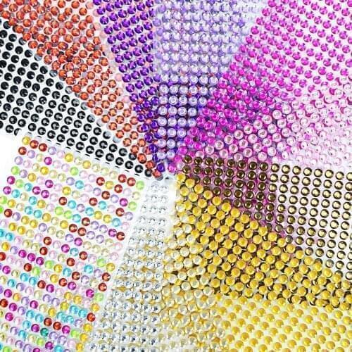 5Sheets 3/4/5/6mm Self Adhesive Acrylic Rhinestone Phone PC Car Crystal Diamond Rhinestone Stickers DIY Scrapbooking Decal Decor