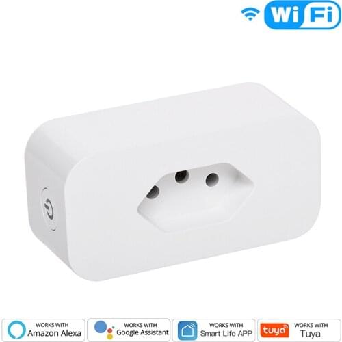 Zigbee 3.0 Smart Plug 16A Brazil Power Socket Outlet Strip Tuya Smart Home Voice Control Energy Monitor Timing For Alexa Google