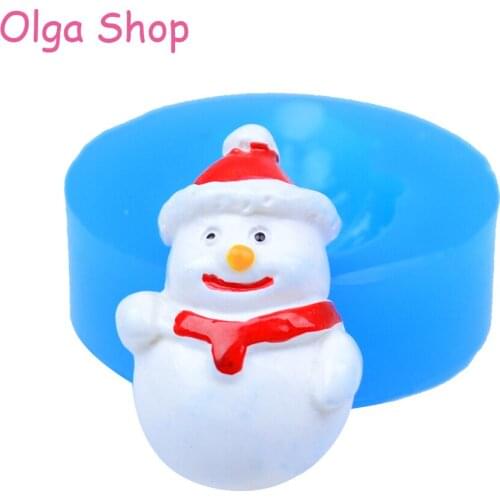 JYL011 24.7mm Christmas Snowman Silicone Mold - Fondant, Cake Decoration, Resin, Polymer Clay, Gum Paste, Candy, Icing, Candle