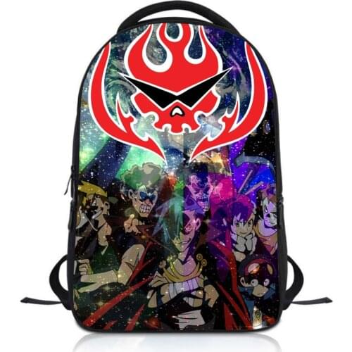 Anime Tengen Toppa Students Backpack School Bag Children Cartoon Knapsack Boys Girls Rucksack Kids Bookbag Satchel