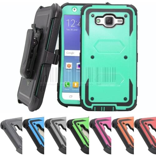 Heavy Duty Hybrid Armor Case Holster With Belt Clip Anti Shock Impact Protective Cover For Samsung Galaxy J7 2015 J700H J700F