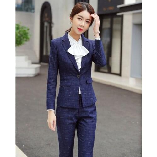 High Quality Fabric Formal Business Suits With Pants and Jackets Sets 2019 New Styles For Ladies Office Work Wear Blazers Suits