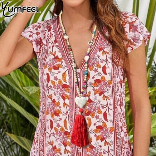Yumfeel Handmade Jewelry Necklace Red Tassel Big Heart Pendant & Necklaces