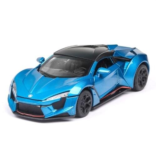 1:32 Lykan Hypersport Alloy Car Model Diecasts & Toy Vehicles Toy Car Metal Collection Toy Kid Toys for Children Kids Gifts blue